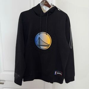 New Hugo Boss Bounce Golden State Warriors NBA hooded hoodie black sweatshirt L